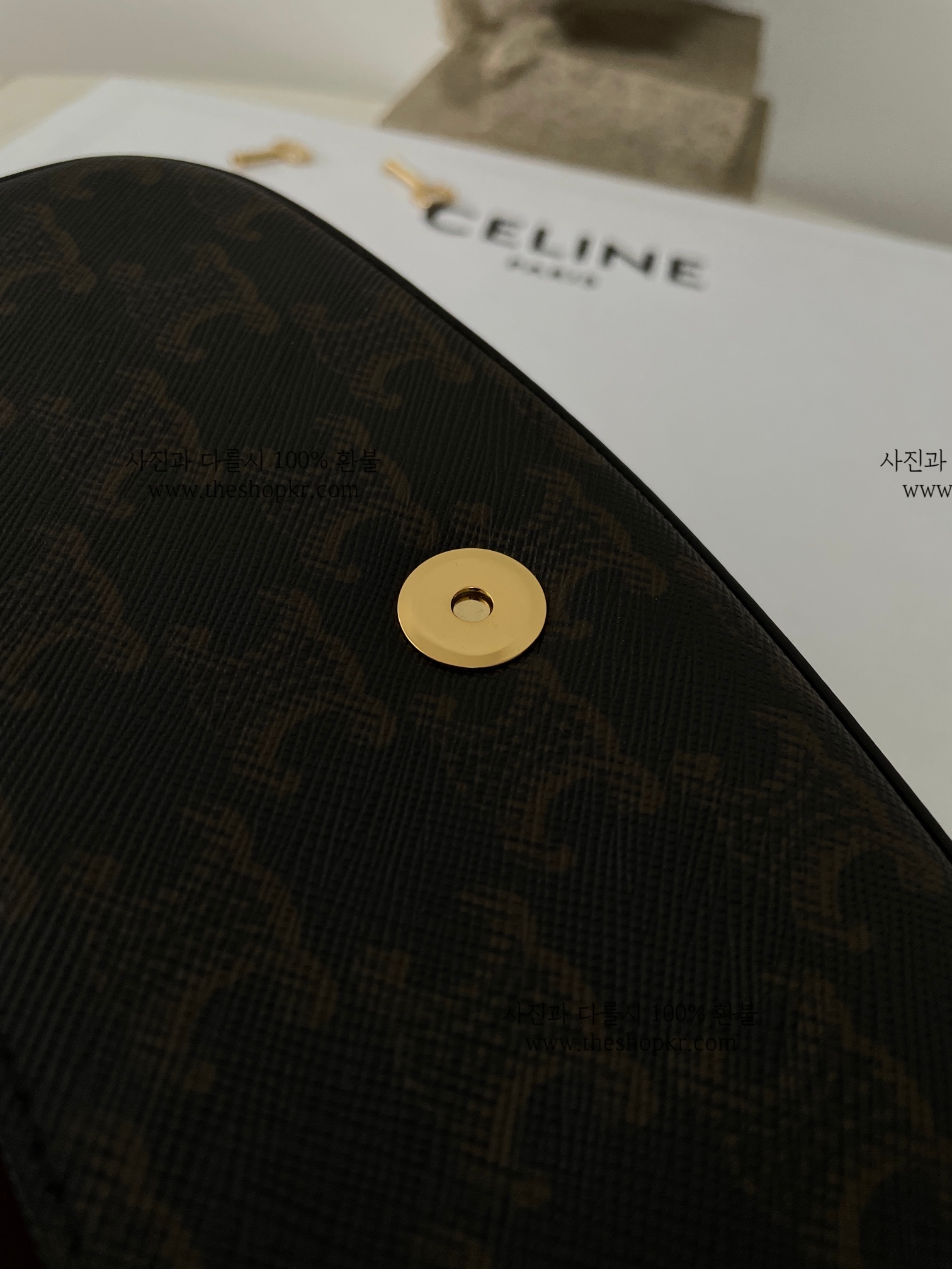 손나은 셀린느 트리옹프 스트랩 클러치
