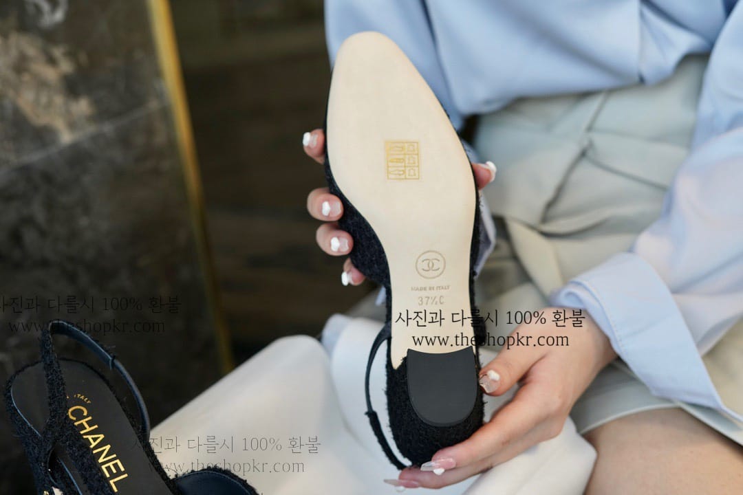 (해피) 샤넬 25A 슬링백 미들 힐